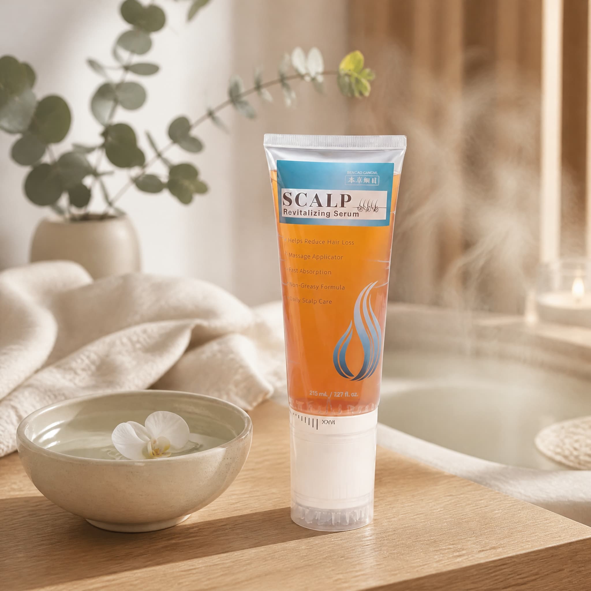 Amber Herbal Scalp Serum Clear Squeeze Tube 215ml