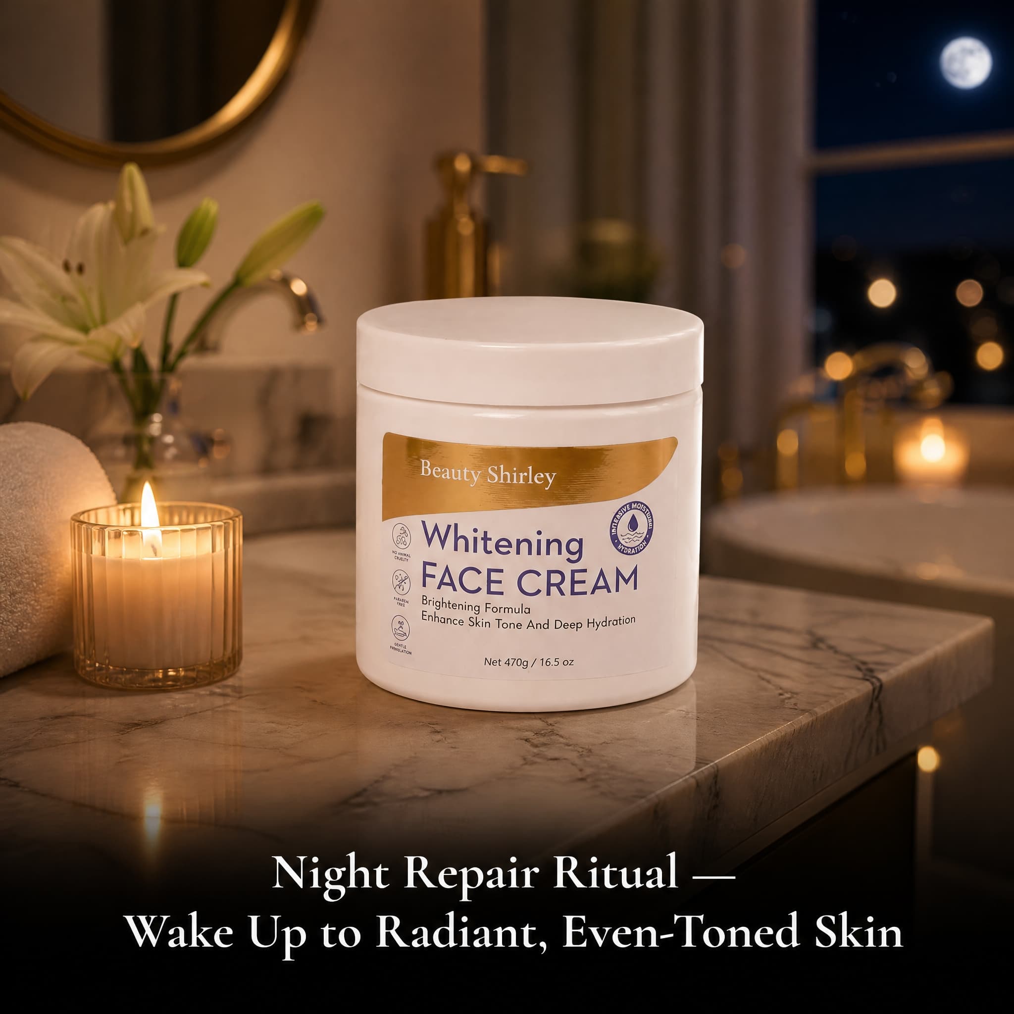 Professional Whitening Face Cream 470g White Jar Bulk
